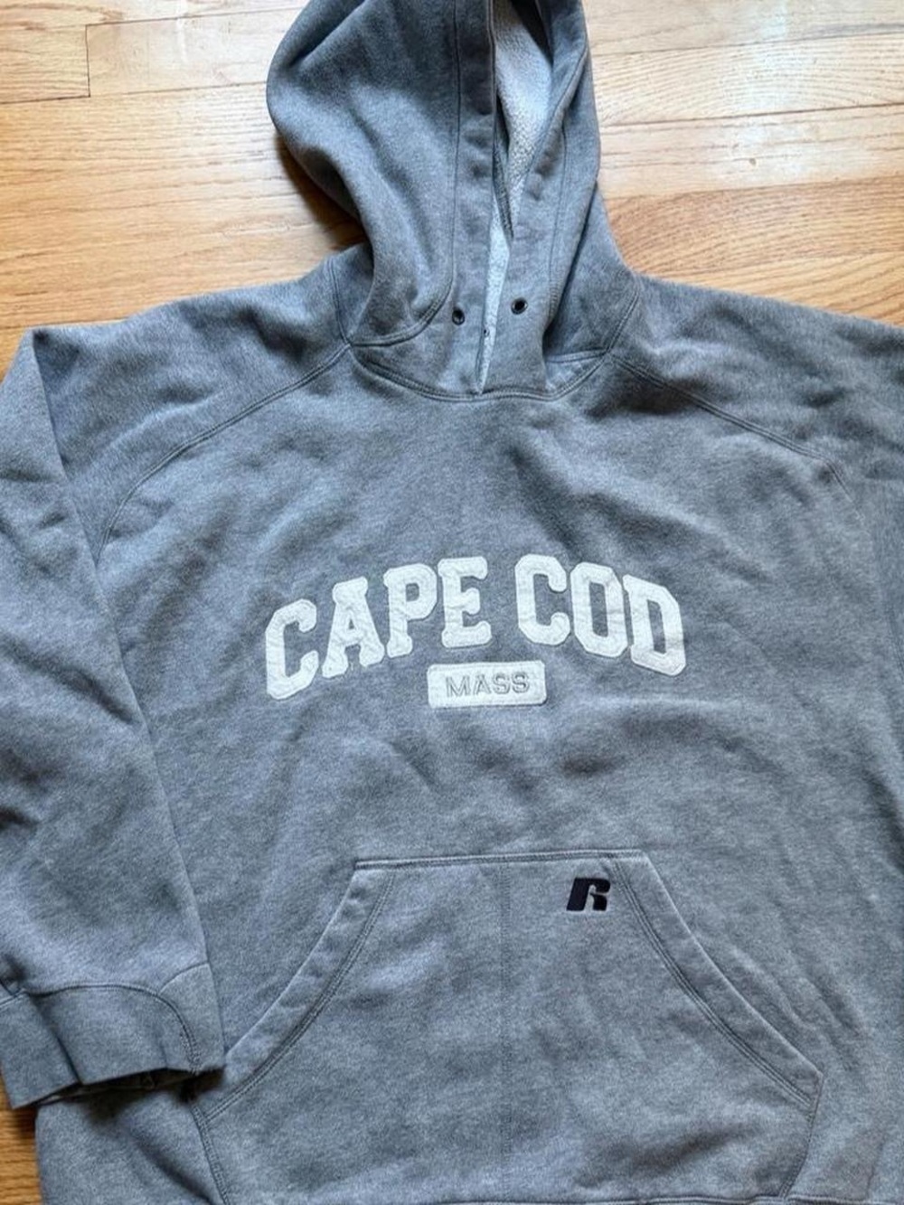 Russell Vintage Style Cape Cod Mass Gray Hoodie Sweatshirt